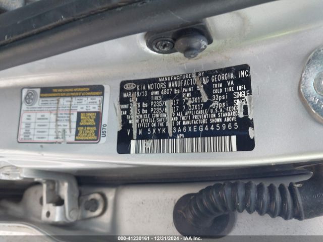 5XYKT3A6XEG445965 KIA SORENTO LX