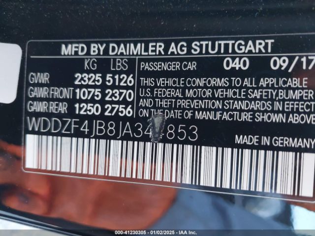 WDDZF4JB8JA344853 Mercedes-Benz E 300