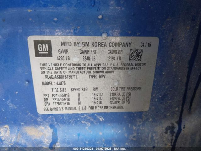 KL4CJASB0FB186712 Buick Encore