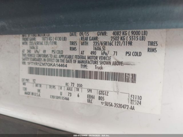 1FTYR1ZM7GKA14464 Ford Transit-250