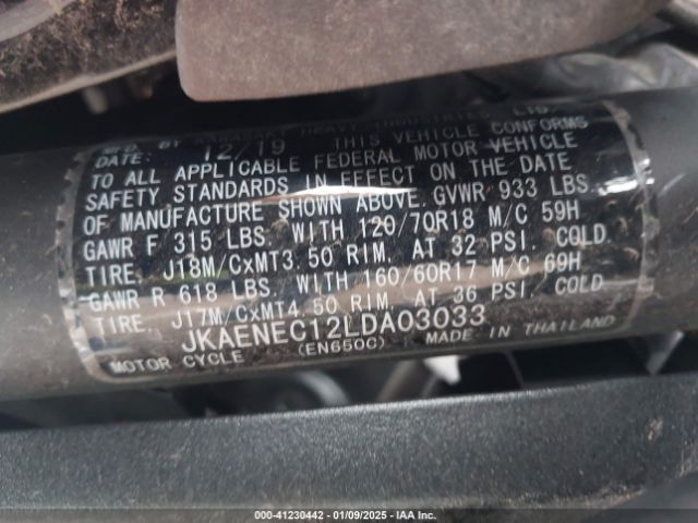 2020 KAWASAKI EN650 JKAENEC12LDA03033 Photo 9