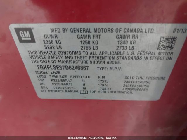2013 GMC TERRAIN 2GKFLSE37D6246867 Photo 8