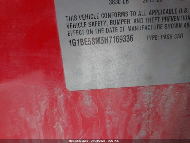 1G1BE5SM5H7169336 Chevrolet Cruze Lt Auto