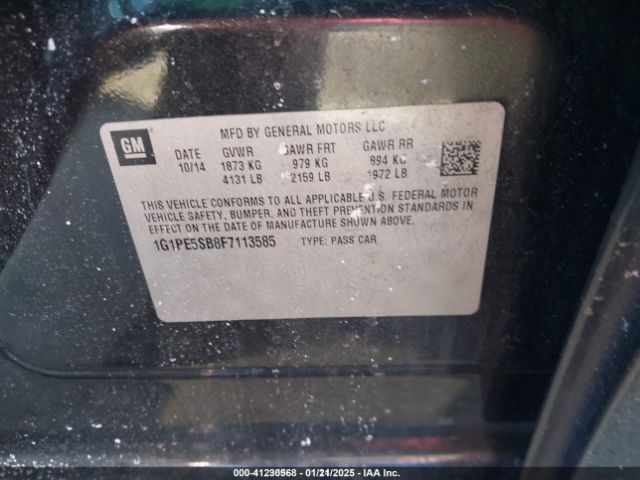 1G1PE5SB8F7113585 Chevrolet Cruze 2lt Auto