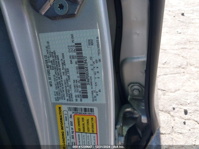 Ford FUSION SE 2016 3FA6P0HD3GR139472 Image 9