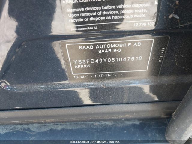 2005 SAAB 9-3 YS3FD49Y051047618 Photo 8