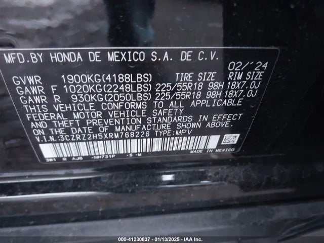 3CZRZ2H5XRM768226 Honda k20z5