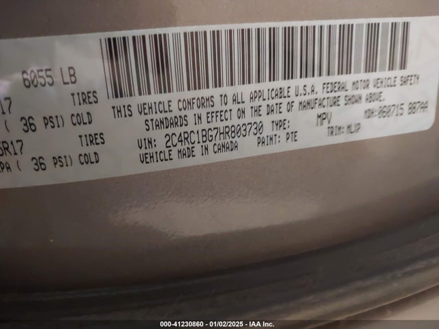 2C4RC1BG7HR803730 Chrysler Pacifica Touring-l