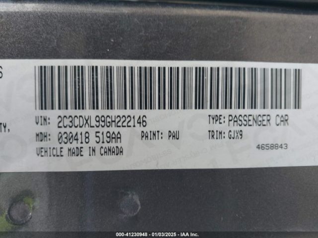 2C3CDXL99GH222146 Dodge Charger Srt Hellcat