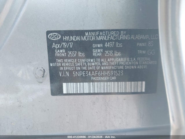 5NPE34AF6HH591523 Hyundai Sonata Sport