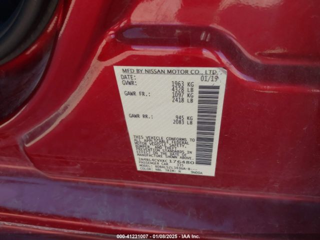 1N4BL4CVXKC176480 Nissan Altima 2.5 Sr