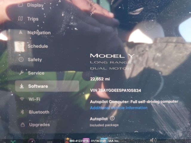 7SAYGDEE5PA105834 Tesla Model Y Awd/long Range Dual Motor All-wheel Drive