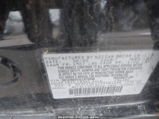 Nissan Versa Sv Xtronic Cvt 2020 3N1CN8EV1LL875938 Image 9