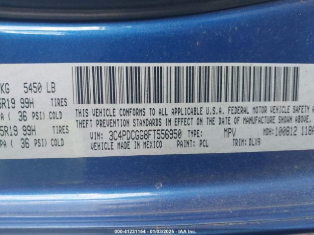 3C4PDCGG8FT556950 Dodge Journey Crossroad
