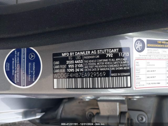 WDDGF4HB7EA929569 Mercedes-Benz C 250 Luxury/sport