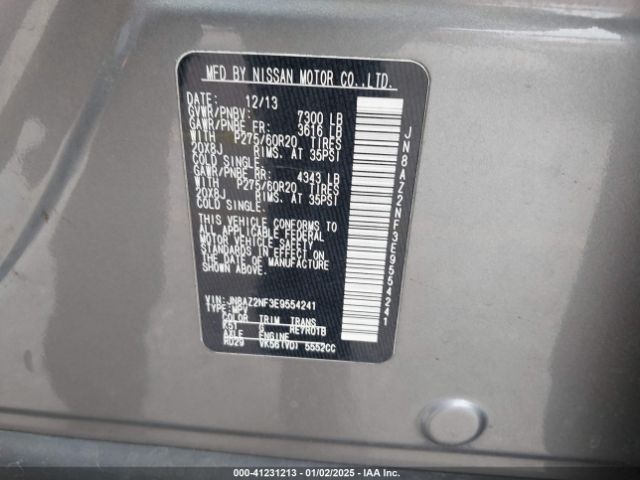 JN8AZ2NF3E9554241 Infiniti QX80