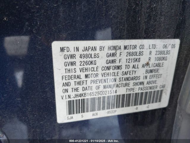 2005 ACURA RL JH4KB16525C021514 Photo 8