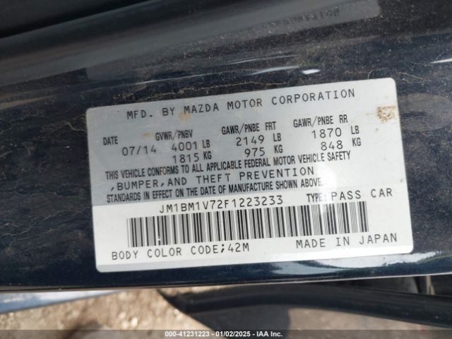 JM1BM1V72F1223233 Mazda Mazda3 I Touring
