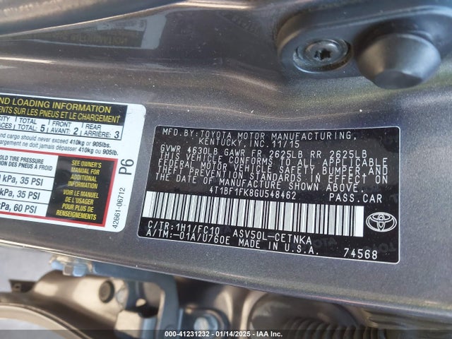 Toyota CAMRY LE 2016 4T1BF1FK8GU548462 Image 9