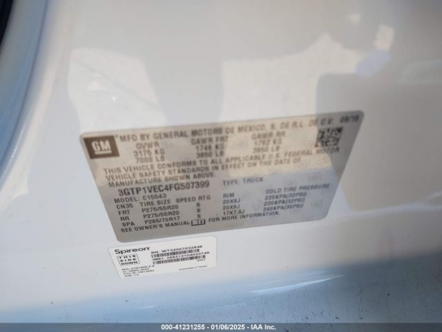 3GTP1VEC4FG507399 GMC Sierra 1500 Slt