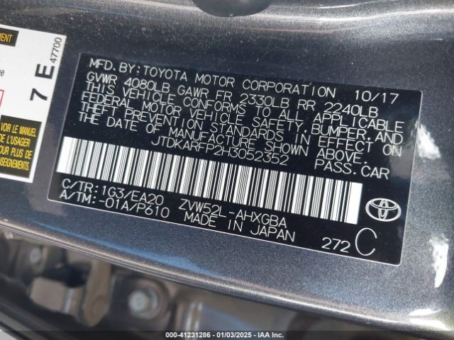 JTDKARFP2H3052352 Toyota Prius Prime Premium