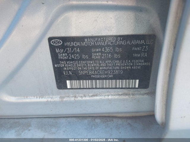 5NPEB4AC6EH923819 Hyundai gamma