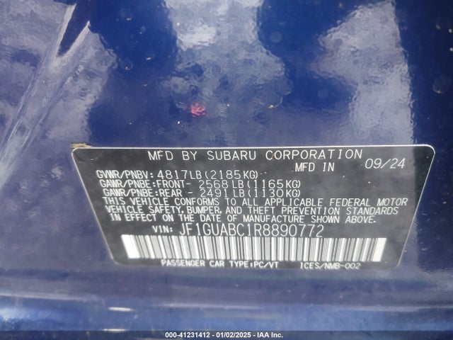 Subaru Impreza Base 5-door 2024 JF1GUABC1R8890772 Image 9
