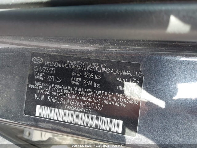 Hyundai ELANTRA SEL 2021 5NPLS4AG2MH007552 Image 9