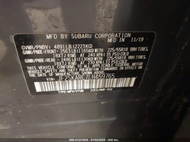 JF2SKARC7LH459765 Subaru Forester Sport