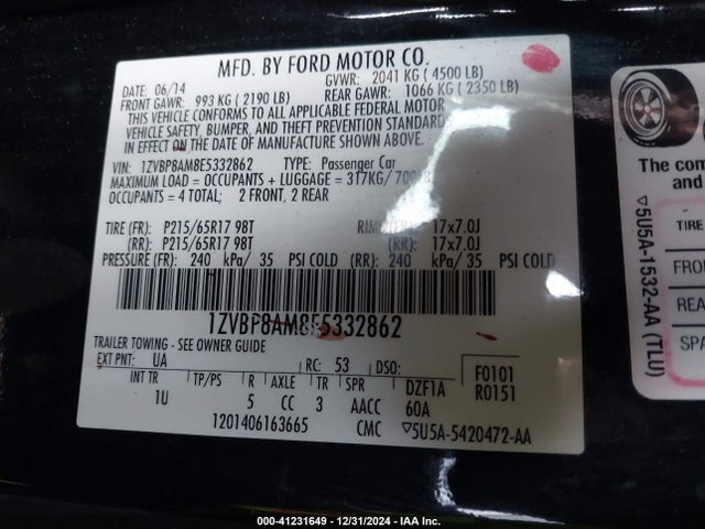 Ford Mustang V6 2014 1ZVBP8AM8E5332862 Image 9