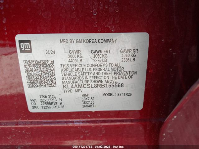 KL4AMCSL8RB155568 Buick Encore Gx Preferred Awd