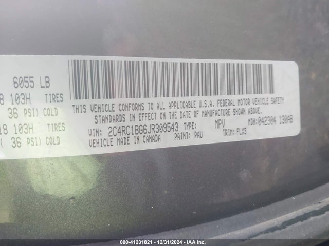 Chrysler Pacifica Touring L 2018 2C4RC1BG6JR309543 Image 9