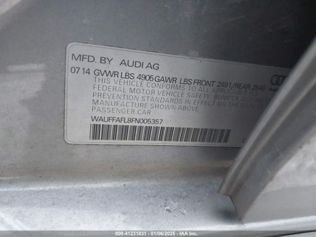 WAUFFAFL8FN005357 Audi A4 2.0t Premium