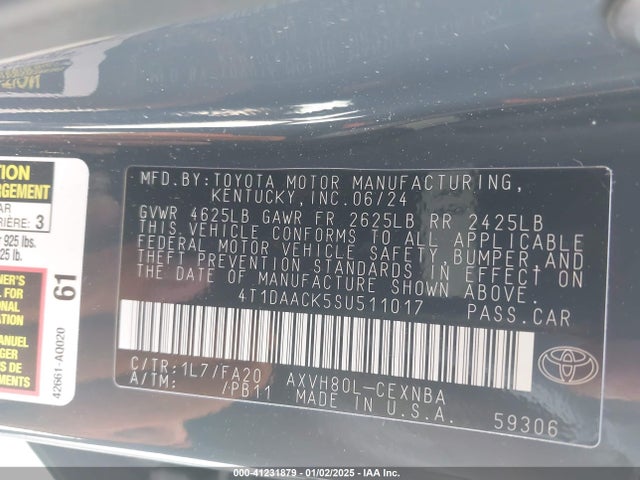 Toyota CAMRY LE 2025 4T1DAACK5SU511017 Image 9