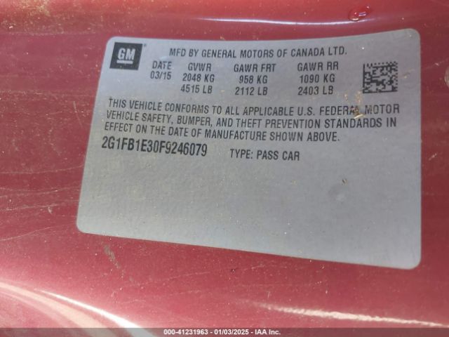 2G1FB1E30F9246079 Chevrolet Camaro 2ls