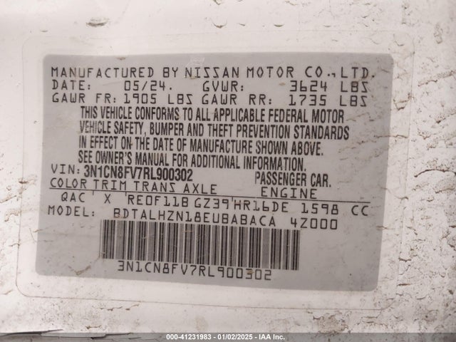 Nissan Versa 1.6 Sr 2024 3N1CN8FV7RL900302 Image 9