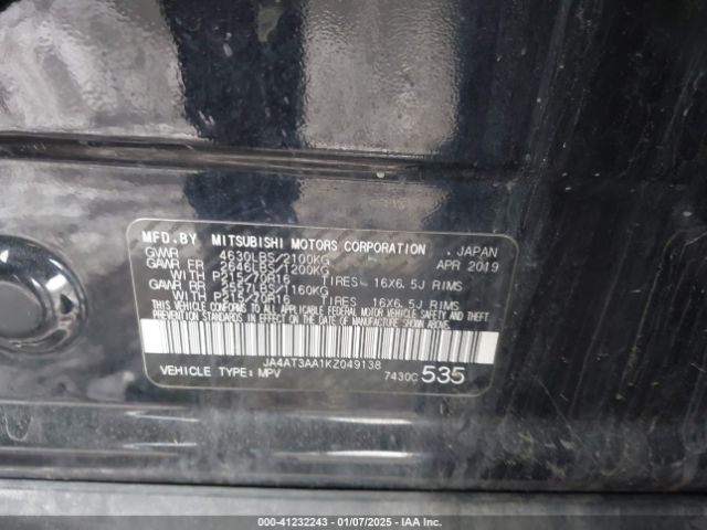 2019 MITSUBISHI ECLIPSE CROSS JA4AT3AA1KZ049138 Photo 8