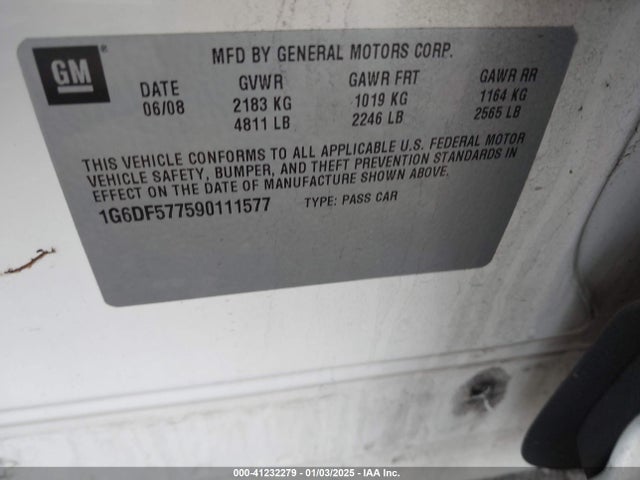 2009 CADILLAC CTS 1G6DF577590111577 Photo 8