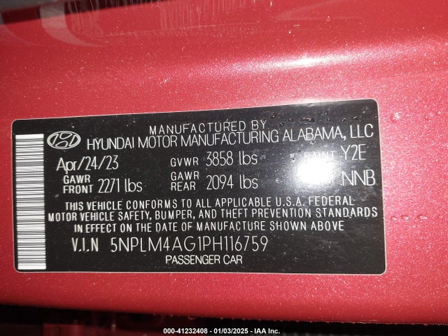 Hyundai ELANTRA SEL 2023 5NPLM4AG1PH116759 Image 9