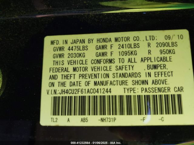 2010 ACURA TSX JH4CU2F61AC041244 Photo 8