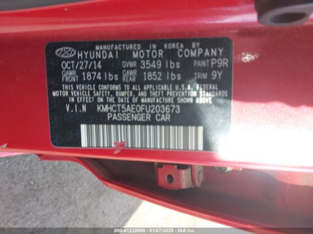 KMHCT5AE0FU203673 Hyundai ACCENT GS