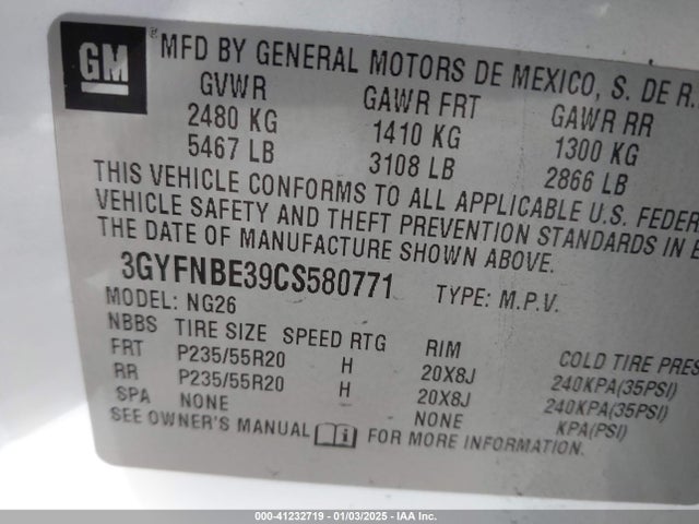 2012 CADILLAC SRX 3GYFNBE39CS580771 Photo 8