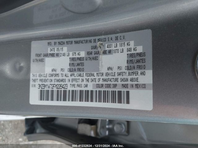 3MZBM1W72FM226423 Mazda Mazda3 I Grand Touring