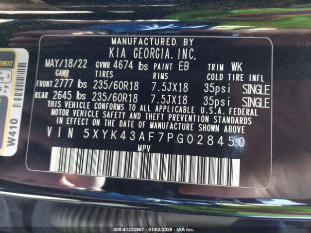 5XYK43AF7PG028450 KIA Sportage Sx
