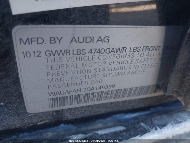 2013 AUDI A4 WAUAFAFL7DA146399 Photo 8