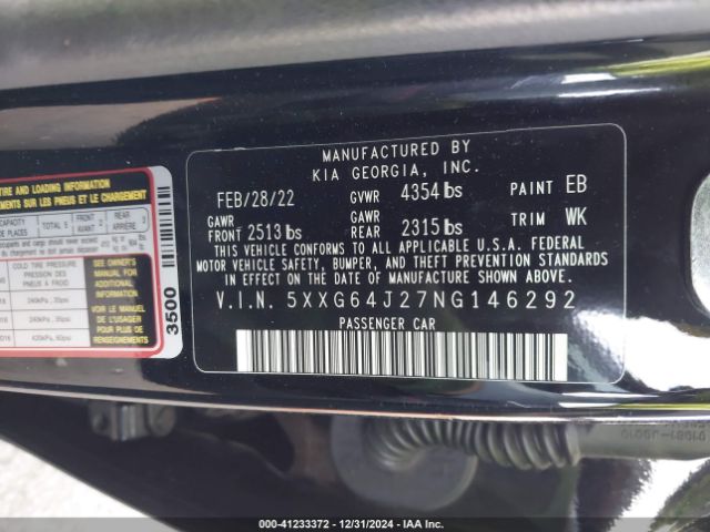 5XXG64J27NG146292 KIA K5 Gt-line