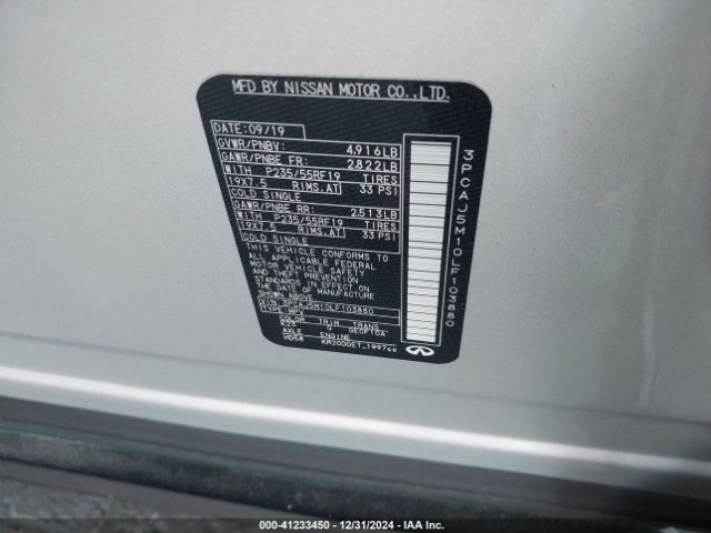 3PCAJ5M10LF103880 Infiniti Qx50 Luxe