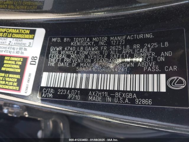 58ADA1C15RU044241 Lexus ES 300H