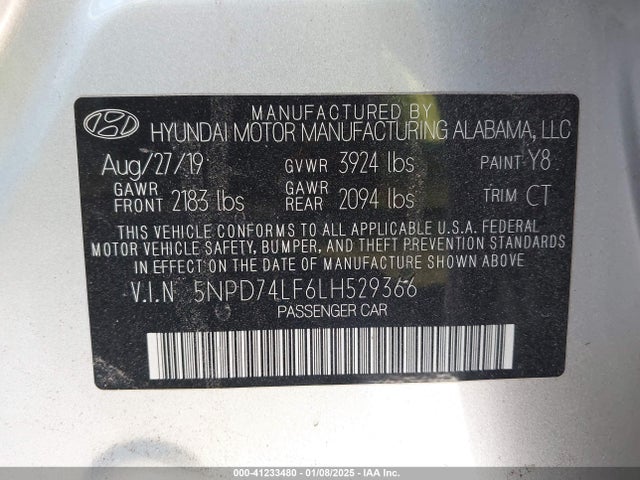 Hyundai ELANTRA SE 2020 5NPD74LF6LH529366 Image 9