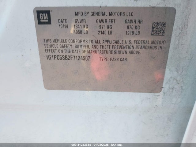 Chevrolet Cruze 1lt Auto 2015 1G1PC5SB2F7124507 Image 9